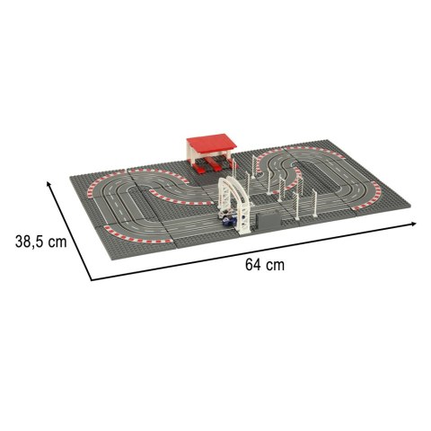 TOR SAMOCHODOWY WYŚCIGOWY POLICYJNY ELEKTRYCZNY + 2 AUTA KLOCKI KONSTRUKCYJNE GD-02