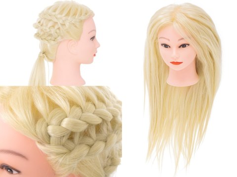 GŁÓWKA GŁOWA TRENINGOWA FRYZJERSKA NATURALNE WŁOSY BLOND