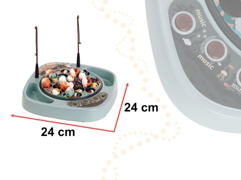 GRA ZRĘCZNOŚCIOWA RODZINNA RYBKI ŁOWIENIE RYBEK + AKCESORIA NIEBIESKA 27EL.