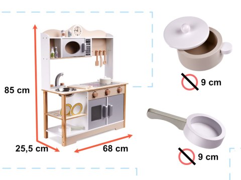 KUCHNIA DLA DZIECI DREWNIANA MDF LULILO KUKETO AKCESORIA 85CM