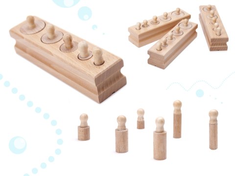 ODWAŻNIKI CYLINDRY DREWNIANE SORTER MONTESSORI