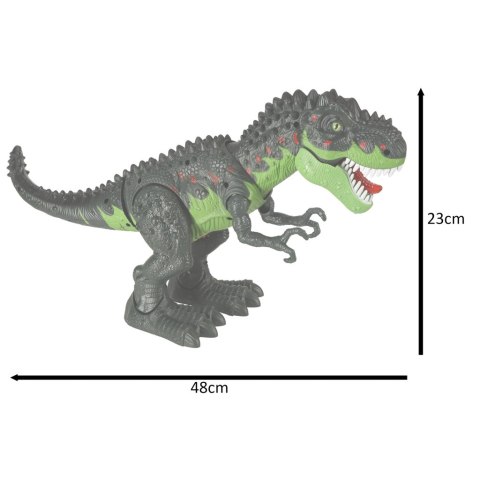 DINOZAUR T-REX ELEKTRONICZNY CHODZI RYCZY ZIELONY