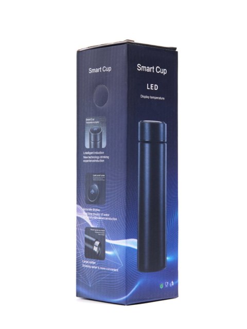 KUBEK BIDON TERMICZNY TERMOS SMART LED 500ML SREBRNY