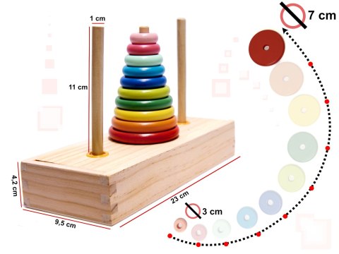 PIRAMIDA DREWNIANA Z PODSTAWĄ WIEŻA SORTER