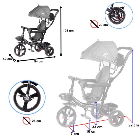 ROWEREK TRÓJKOŁOWY TRIKE FIX LITE SZARY