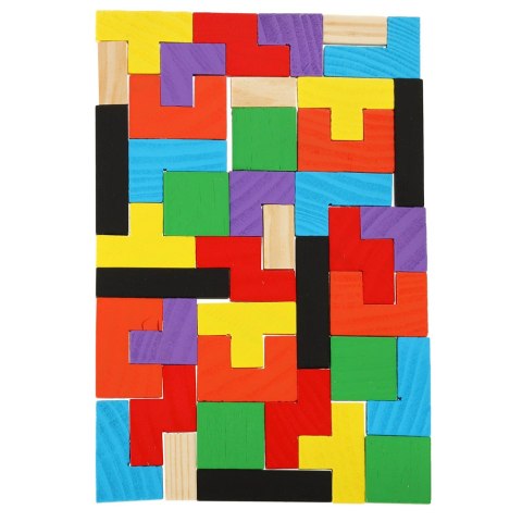 PUZZLE DREWNIANE UKŁADANKA TETRIS KLOCKI 40EL.