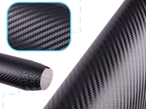 FOLIA ROLKA CARBON 3D CZARNA 1,27X28M