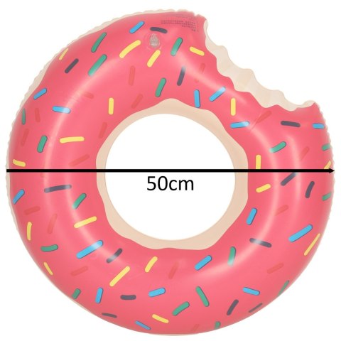 KÓŁKO DO PŁYWANIA KOŁO DMUCHANE DONUT RÓŻOWE 50CM MAX 20KG 3-6LAT