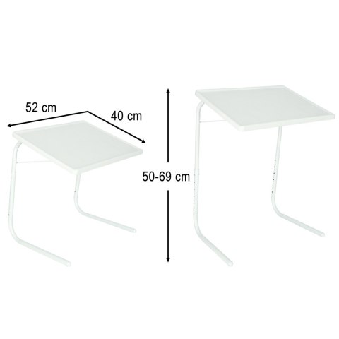 Stolik boczny pod laptopa składany 52 x 40 cm biały