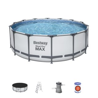 Basen stelażowy Steel Pro MAX 427x122 Szary 14FT BESTWAY 5w1 + Akcesoria