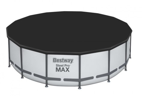 Basen stelażowy Steel Pro MAX 488x122 Szary 16FT BESTWAY 5w1 + Drabinka + Pokrywa