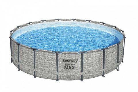 Basen stelażowy Steel Pro MAX 549x122 Imitacja Kamienia 18FT BESTWAY 5w1 + Akcesoria