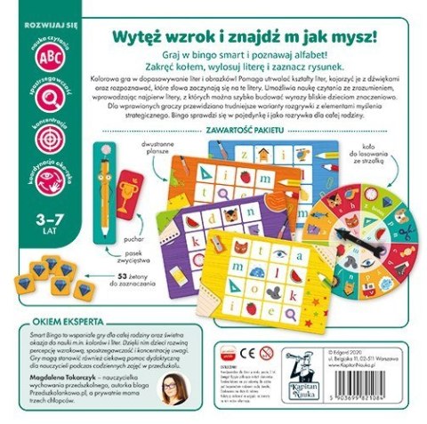 Gra edukacyjna "Alfabet smart BINGO" dla dzieci 3-7 lat + Bingo + Nauka liter