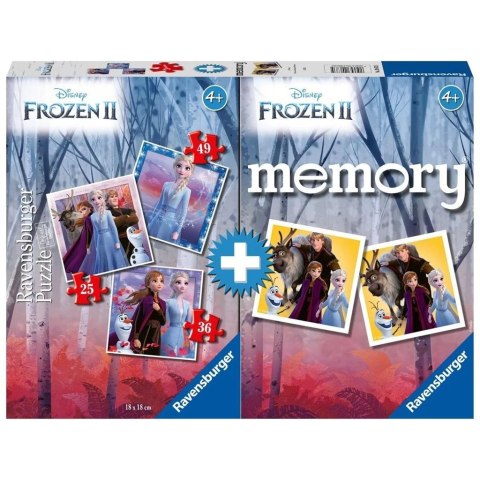 Puzzle 2D 3w1 + memory Kraina Lodu