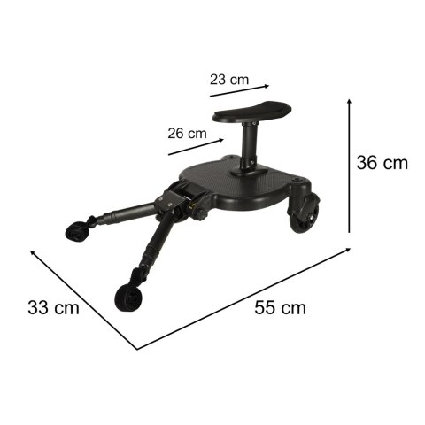 Dostawka do wózka z siedziskiem dla dziecka czarna