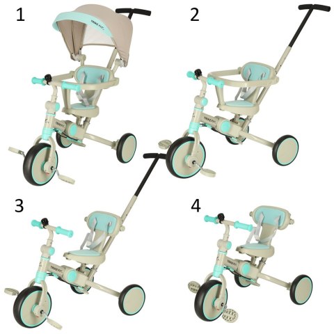 ROWEREK TRÓJKOŁOWY TRIKE FIX V4 NIEBIESKO-SZARY Z DASZKIEM