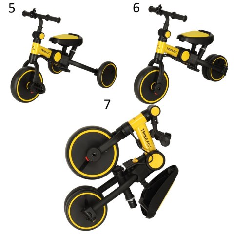 ROWEREK TRÓJKOŁOWY TRIKE FIX V4 ŻÓŁTO-CZARNY Z DASZKIEM