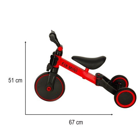 ROWEREK TRIKE FIX MINI BIEGOWY TRÓJKOŁOWY 3W1 Z PEDAŁAMI CZERWONY