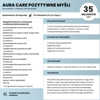 PSYCHOBIOTYK + PREBIOTYK, ŻYWE PROBIOTYKI - POZYTYWNE MYŚLI