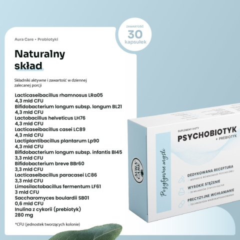 PSYCHOBIOTYK + PREBIOTYK, ŻYWE PROBIOTYKI - POZYTYWNE MYŚLI