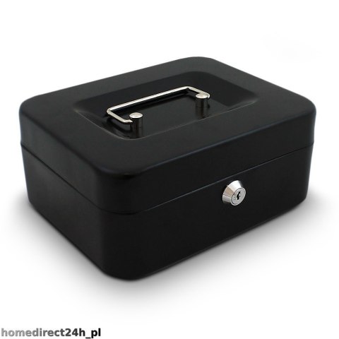 Kasetka na klucz Czarna do przechowywania drobiazgów pieniędzy gotówki schowek 20cm Kasetka na klucz Czarna do przechowywania drobiazgów pieniędzy gotówki schowek 20cm