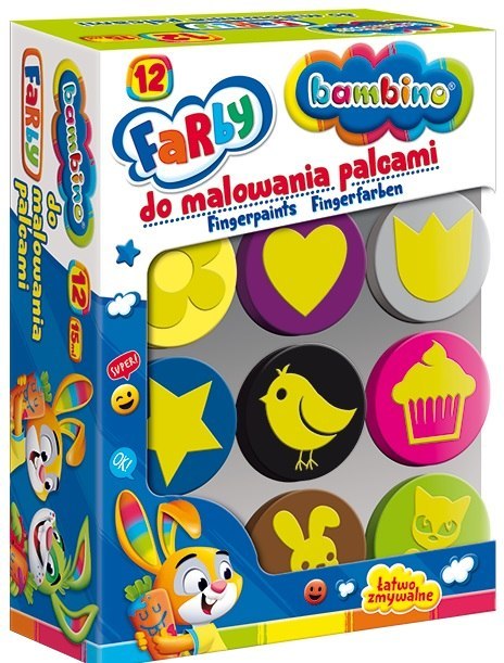 FARBY DO MALOWANIA PALCAMI BAMBINO 12 KOLORÓW