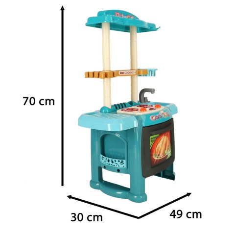 KUCHNIA DLA DZIECI ZABAWOWA PIEKARNIK PALNIKI DŹWIĘKI ŚWIATEŁKA + WYPOSAŻENIE