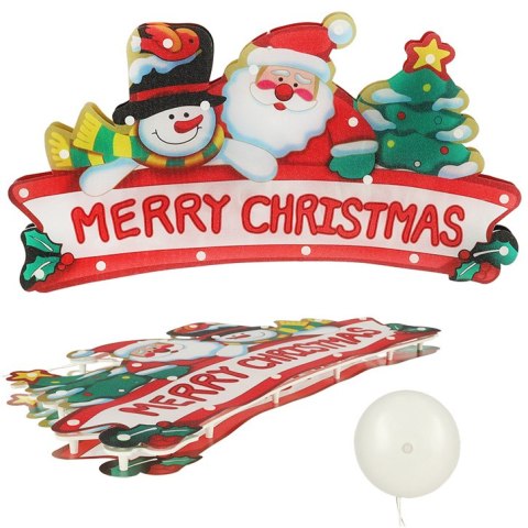 LAMPKI LED WISZĄCA DEKORACJA ŚWIĄTECZNA MERRY CHRISTMAS 45CM