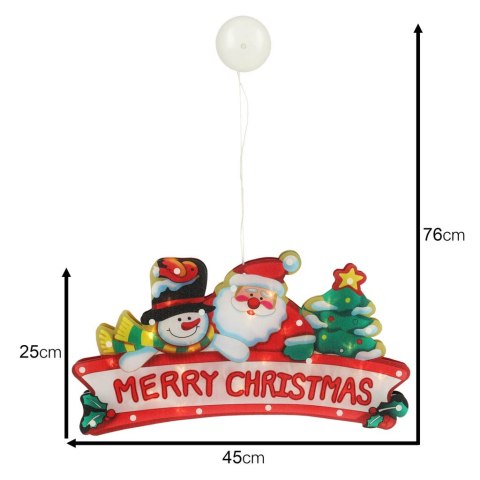 LAMPKI LED WISZĄCA DEKORACJA ŚWIĄTECZNA MERRY CHRISTMAS 45CM