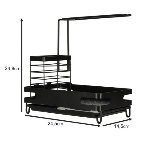 ORGANIZER DO KUCHNI NA ZLEW PÓŁKA KUCHENNA NA PRZYBORY CZARNA
