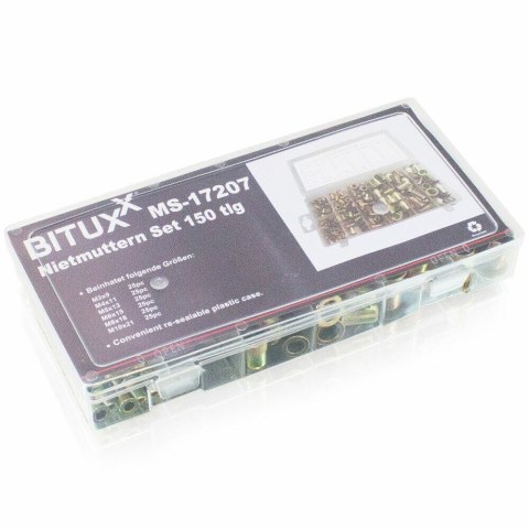 Zestaw Nitonakrętek Nitonakrętka M3-M10 mix 150szt BITUXX nitonakrętki Zestaw Nitonakrętek Nitonakrętka M3-M10 mix 150szt BITUXX nitonakrętki