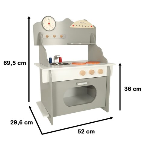 KUCHNIA DLA DZIECI DREWNIANA MDF PIEKARNIK GARNKI AKCESORIA 70CM