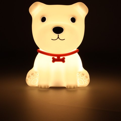 LAMPKA NOCNA DLA DZIECI SILIKONOWA 8 LED USB BIAŁA PIESEK
