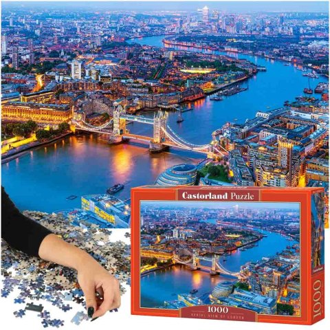 PUZZLE UKŁADANKA 1000 ELEMENTÓW WIDOK Z LOTU PTAKA NA LONDYN 68 X 47 CM CASTORLAND