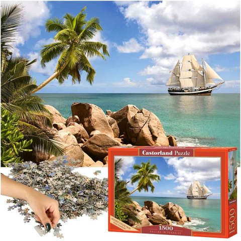 PUZZLE UKŁADANKA 1500 ELEMENTÓW ŻEGLOWANIE W RAJU 68 X 47 CM CASTORLAND