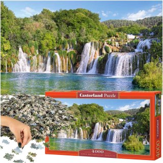 PUZZLE UKŁADANKA 4000 ELEMENTÓW WODOSPADY KRKA CHORWACJA 139 X 68 CM CASTORLAND