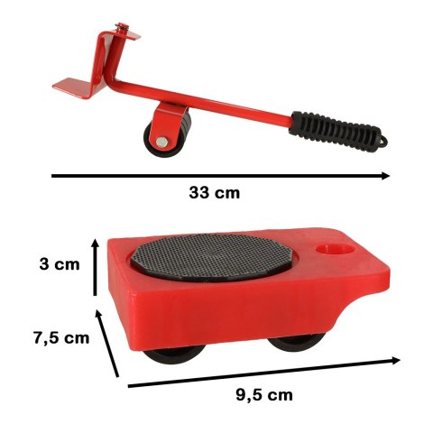 ROLKI DO TRANSPORTU ZESTAW DO PRZESUWANIA MEBLI 150KG 5W1