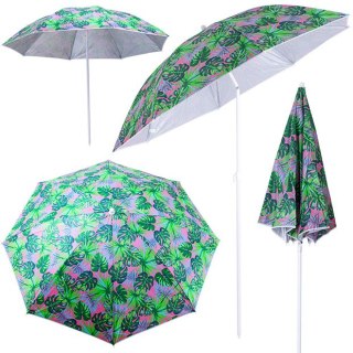 PARASOL OGRODOWY PLAŻOWY REGULOWANY 150CM ŁAMANY LIŚCIE