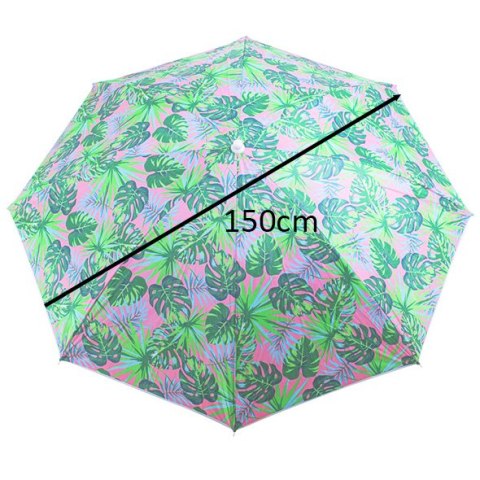 PARASOL OGRODOWY PLAŻOWY REGULOWANY 150CM ŁAMANY LIŚCIE