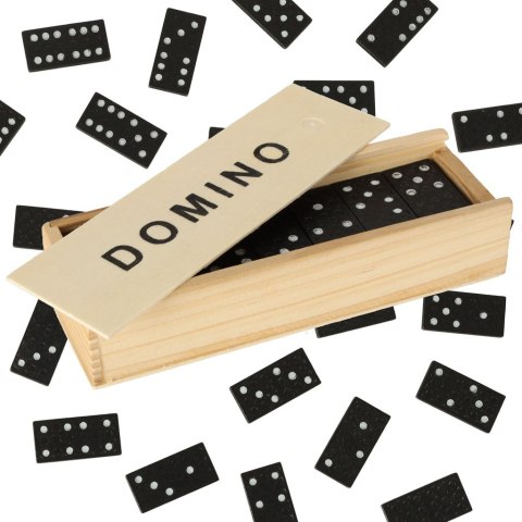 DOMINO DREWNIANE KLOCKI GRA RODZINNA + PUDEŁKO