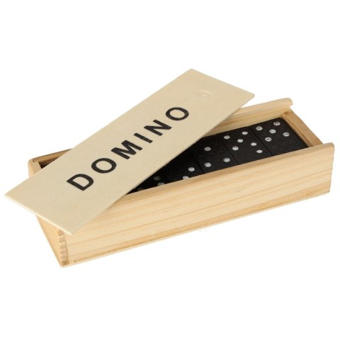 DOMINO DREWNIANE KLOCKI GRA RODZINNA + PUDEŁKO