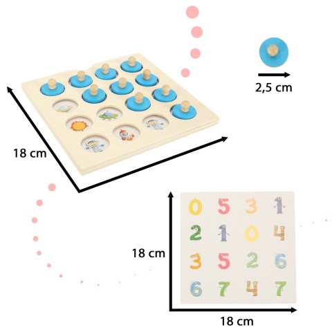 GRA PLANSZOWA MEMORY MONTESSORI ZESTAW PUZZLE DREWNIANE 4 KARTY