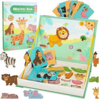 KSIĄŻECZKA MAGNETYCZNA UKŁADANKA PUZZLE NA MAGNES ZWIERZĘTA SAFARI 47EL.