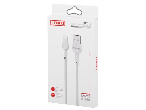 L-BRNO KABEL LIGHTING SZYBKIE ŁADOWANIE USB-A BIAŁY 2A 100 CM