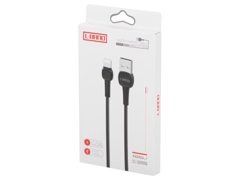 L-BRNO KABEL LIGHTING SZYBKIE ŁADOWANIE USB-A CZARNY 2A 100 CM