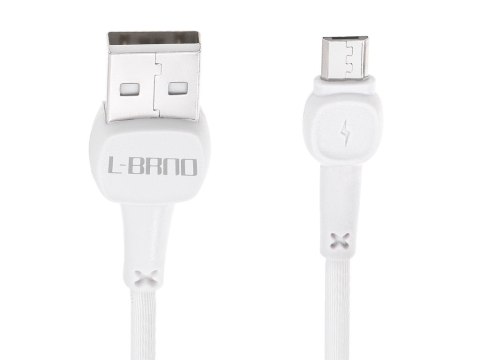 L-BRNO KABEL USB - MICRO USB ŁADOWARKA SZYBKIE ŁADOWANIE QUICK CHARGE BIAŁY 2A 100 CM